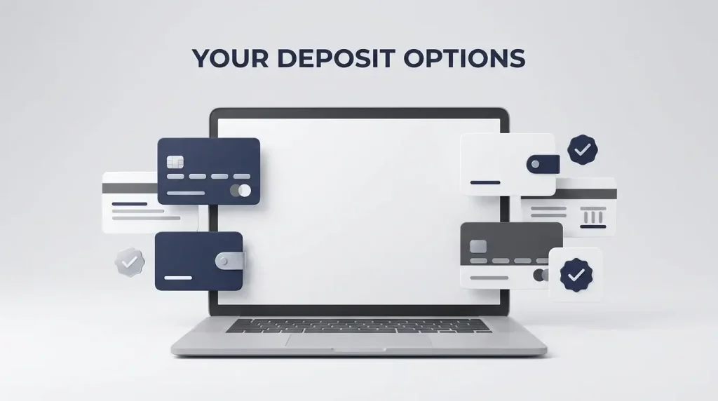 Editorial illustration of UK casino payment categories without provider logos